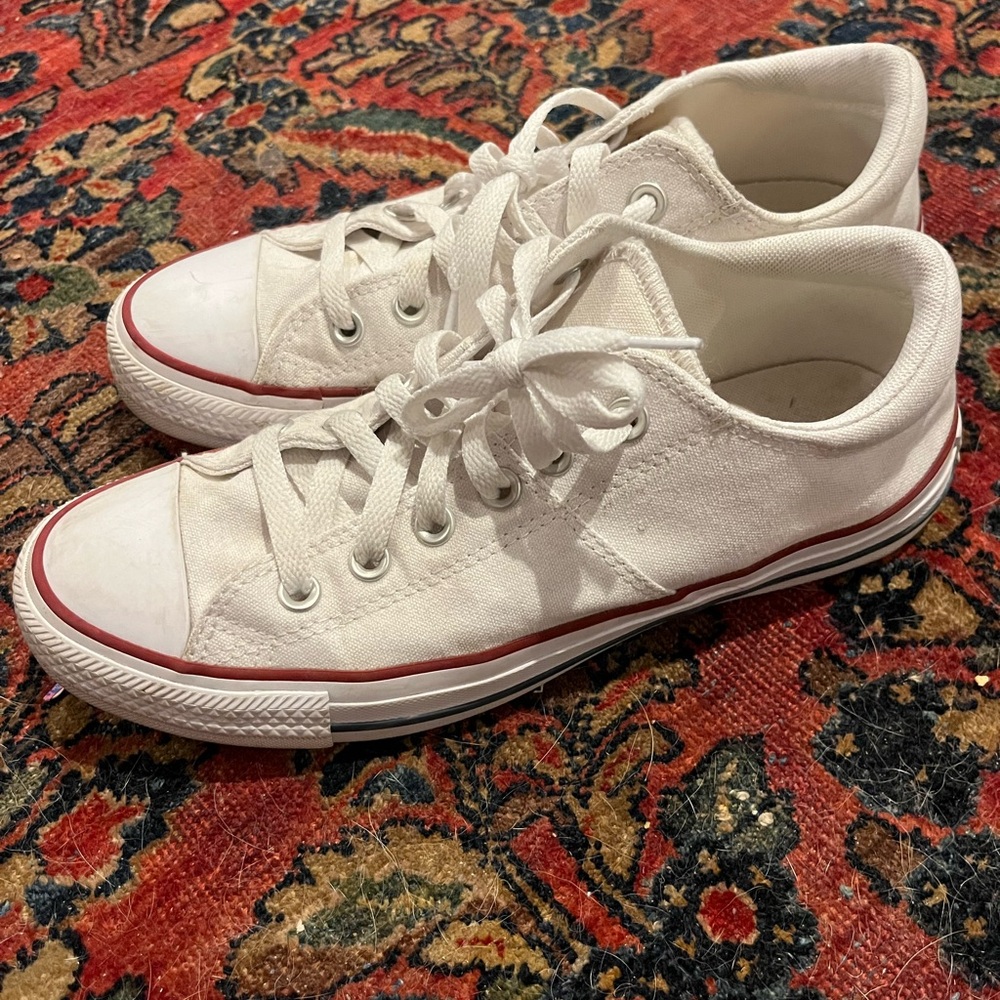 Converse White Sneakers with Red Accents - Picture 7 of 8